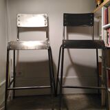 A batch of 2 industrial bar stools
