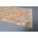 Tapis de couloir vintage turc Oushak fait main en laine et coton orange