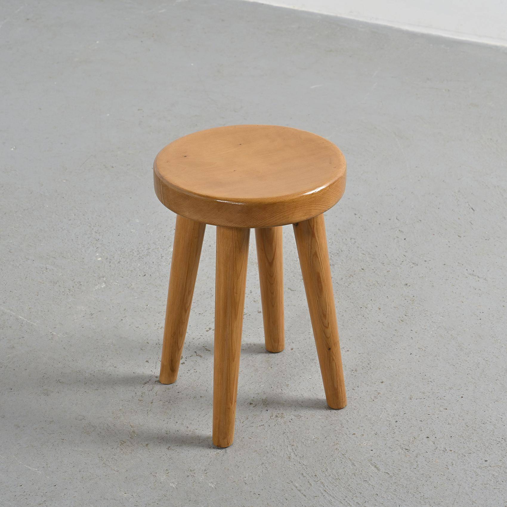 Pine stool by René Martin, 1960s design