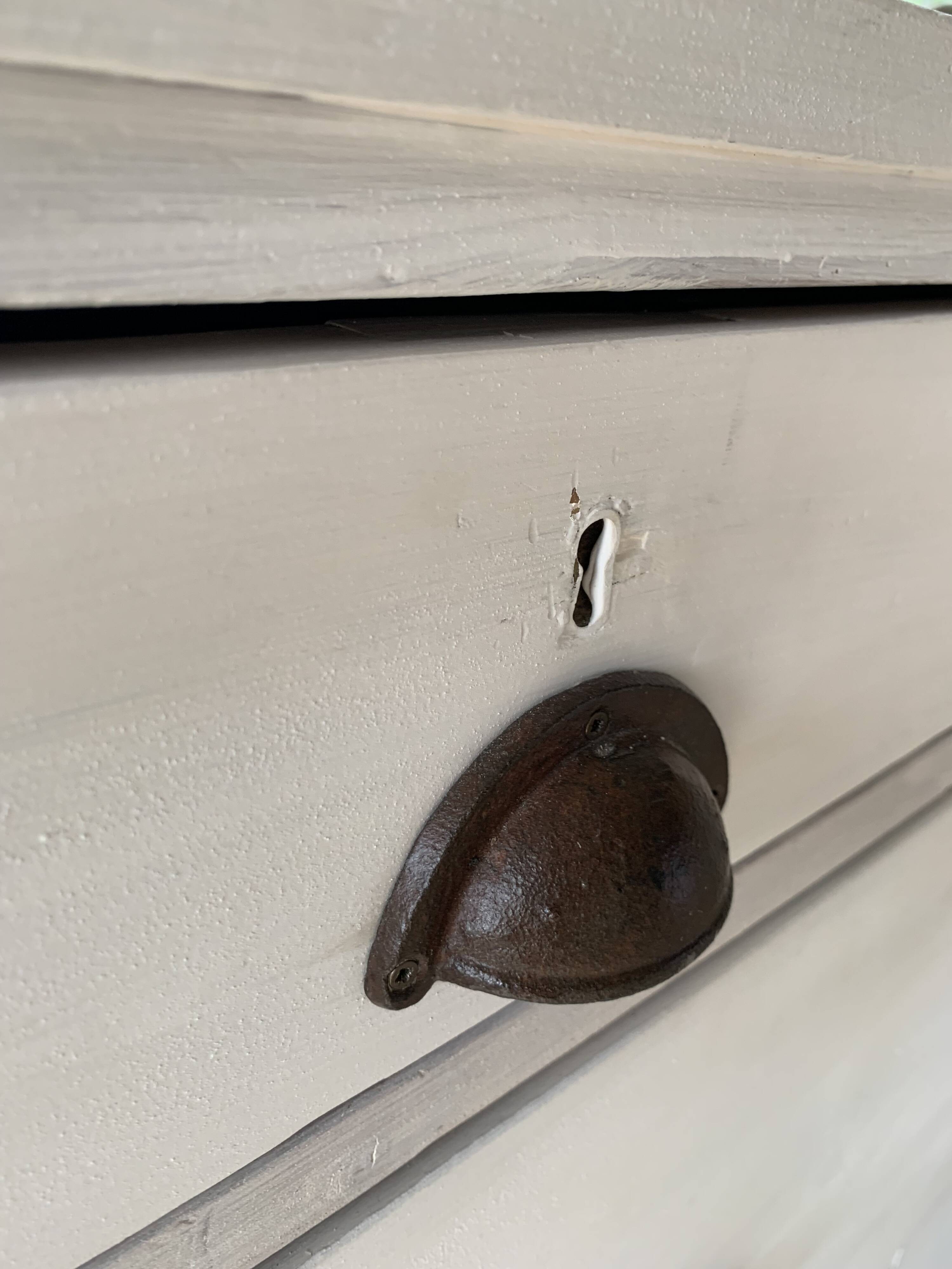 Charming old country sideboard painted in lime white