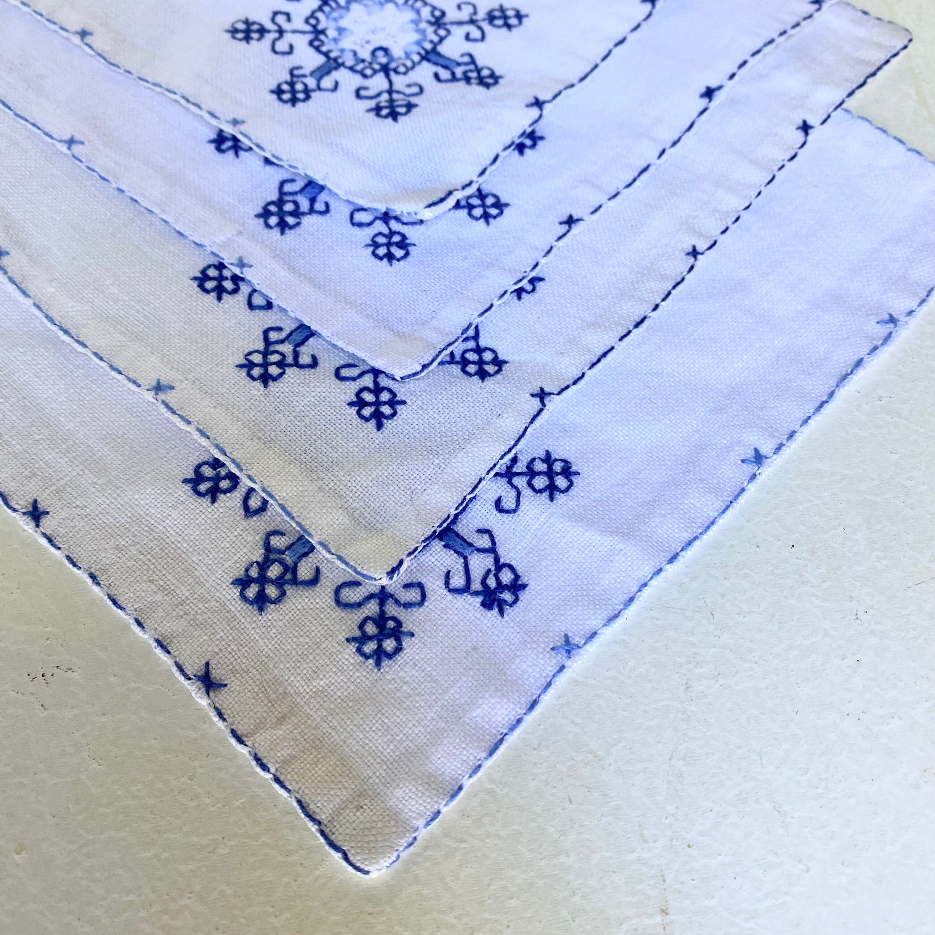 Embroidered linen placemats