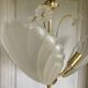 Frosted shell and gilded metal chandelier