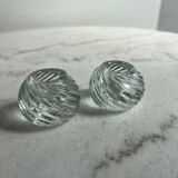 Set of two beautiful glass candle holders