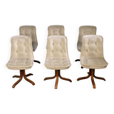6 Swivel Bucket Chairs Scandinavian Design Vintage 60 70