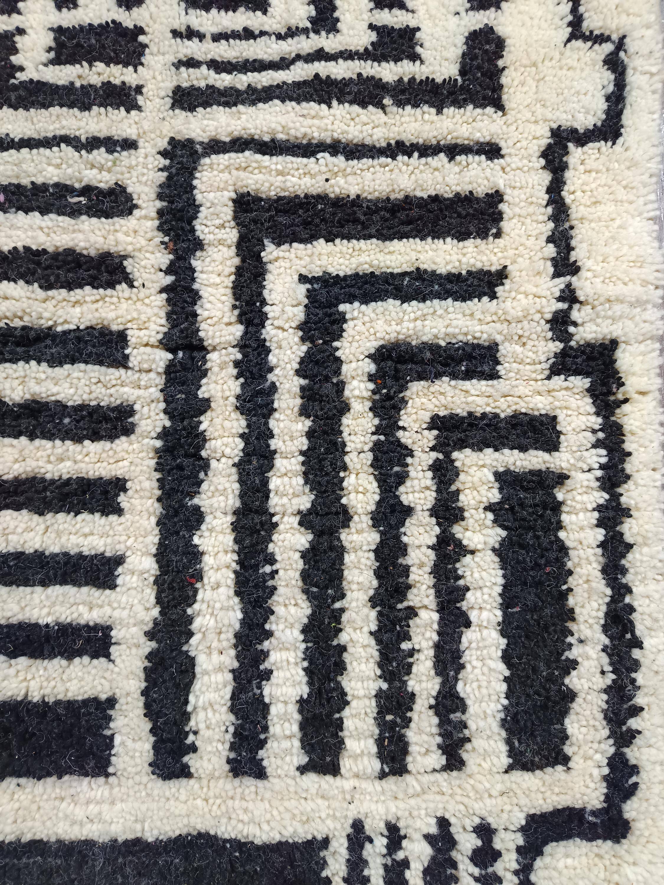 Handmade wool rug Morocco 3 x 2 m