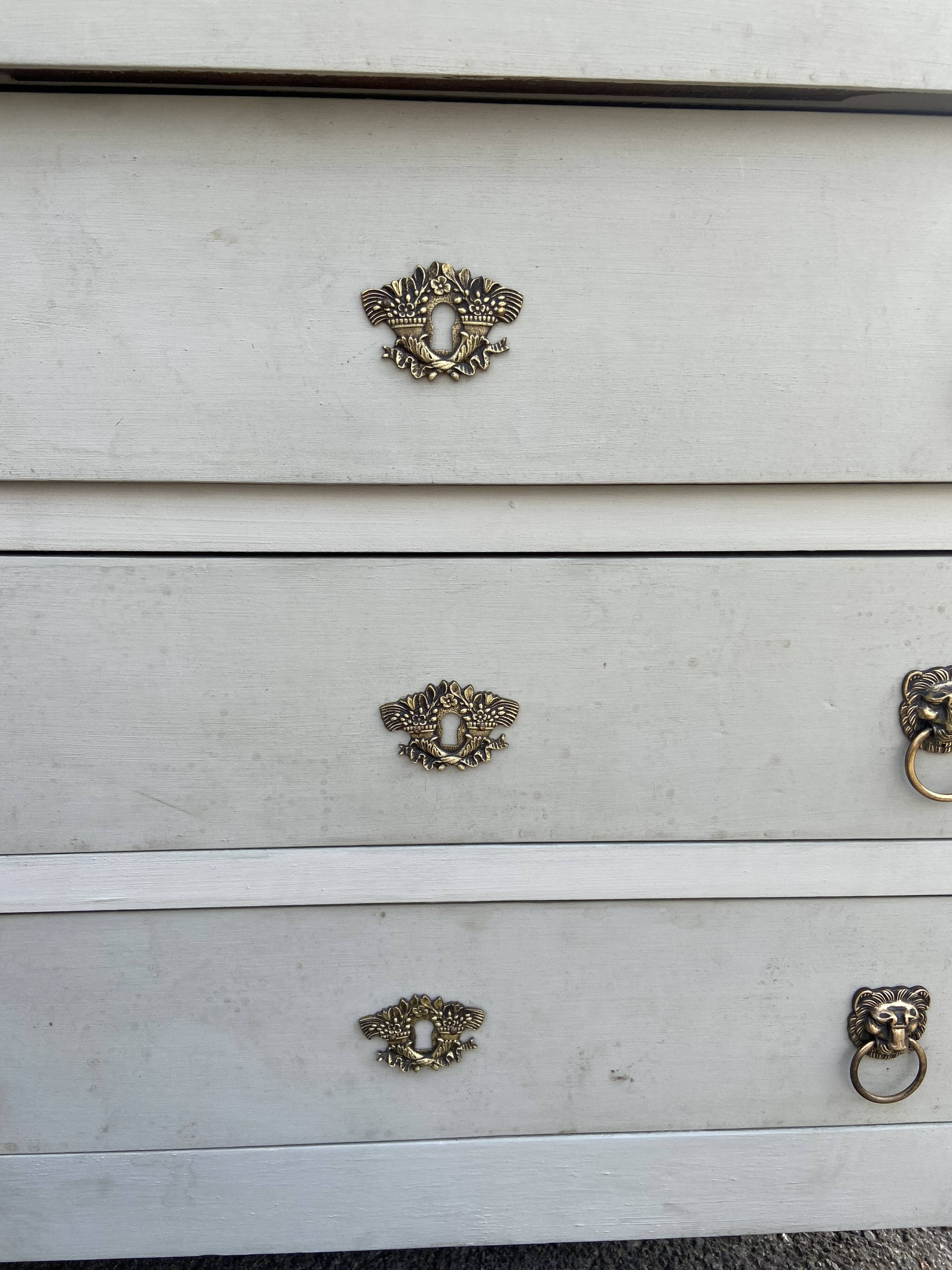 Antique Egyptian/Empire style chest of drawers with caryatids