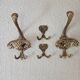 4 antique patented bronze coat hooks – Napoleon III rococo style