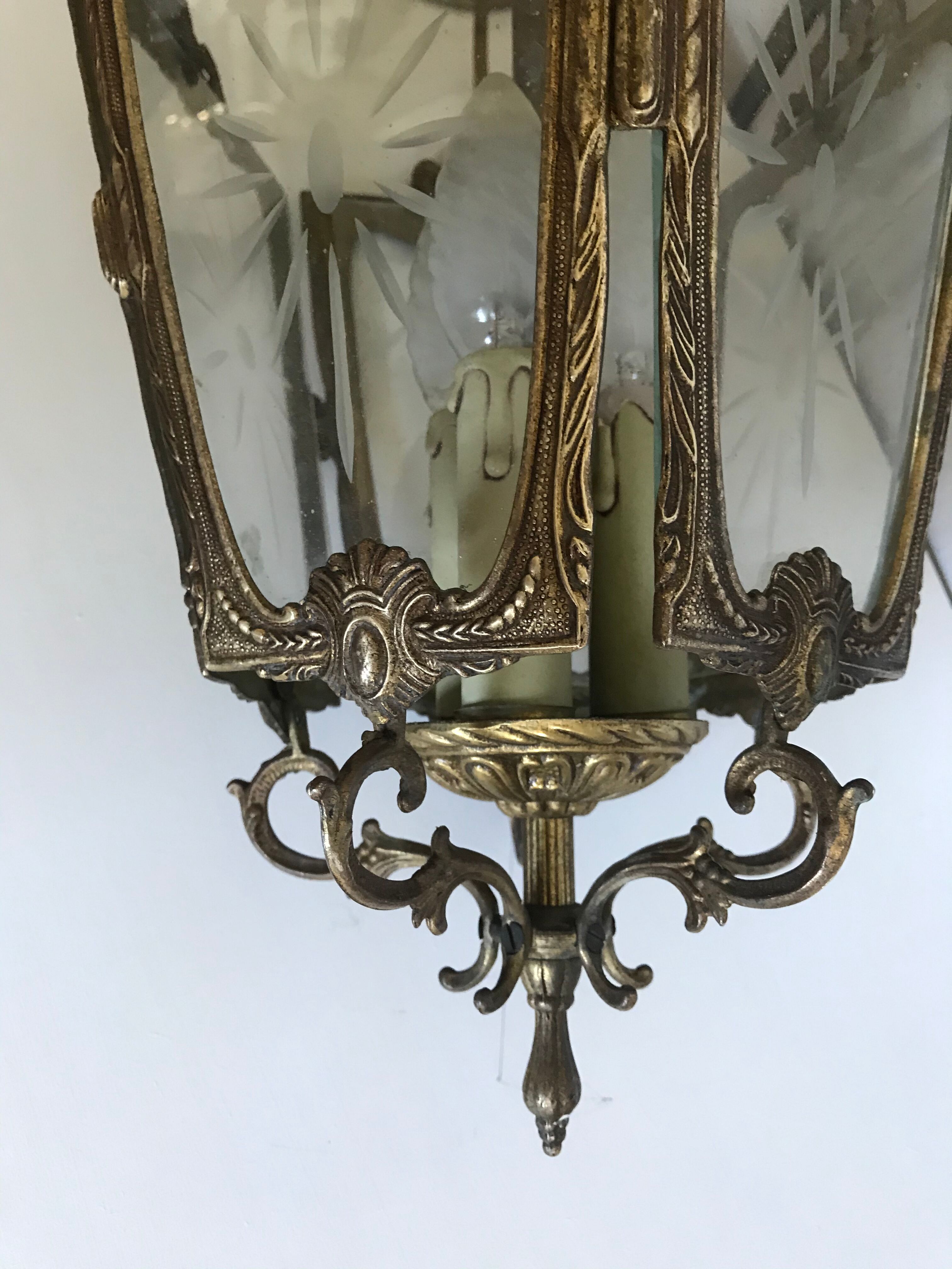 Golden bronze vestibule lantern