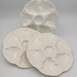 GIEN white earthenware oyster plates, 1960s