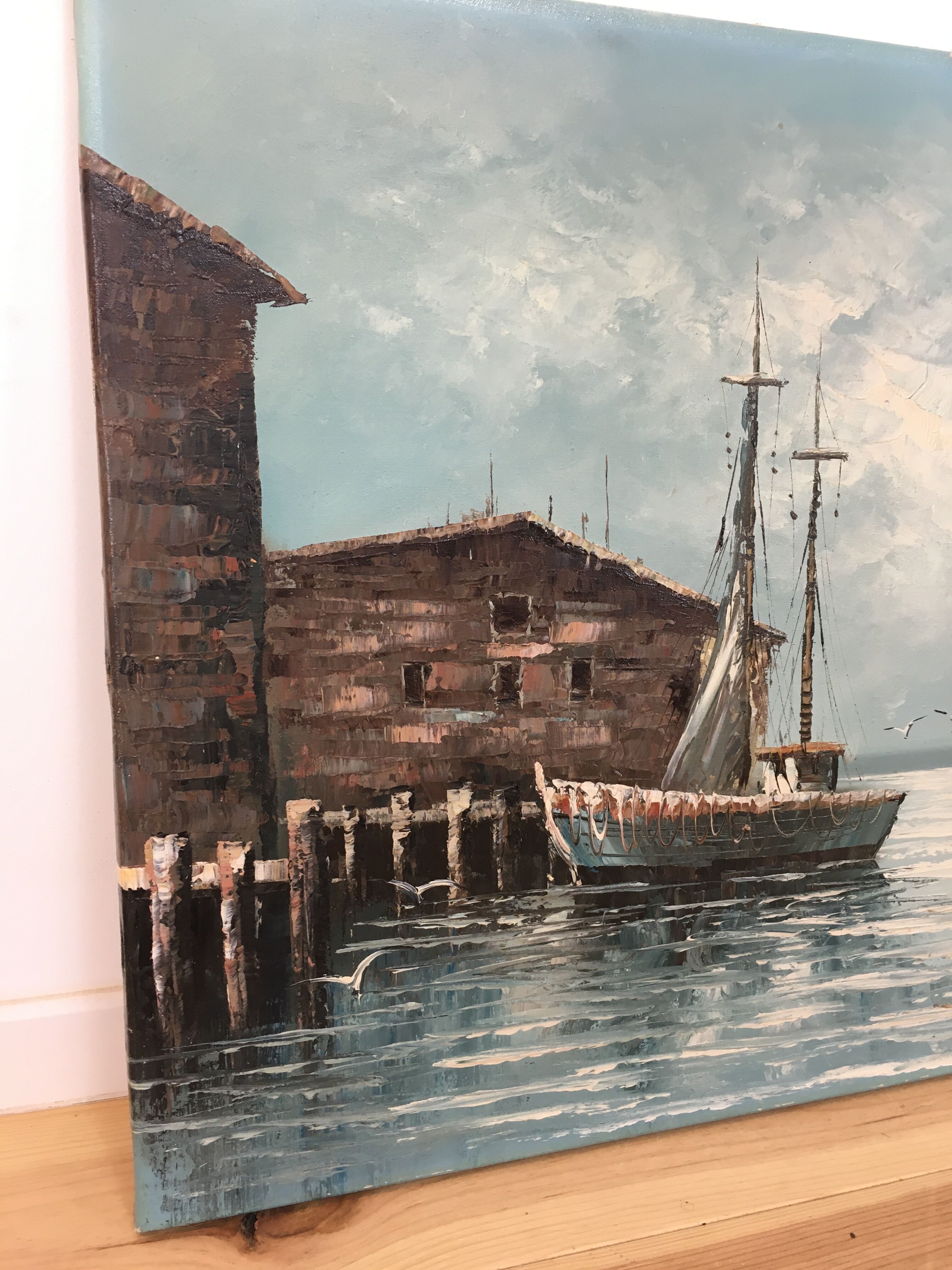 Marine painting 60.5 x 90 x 20 cm