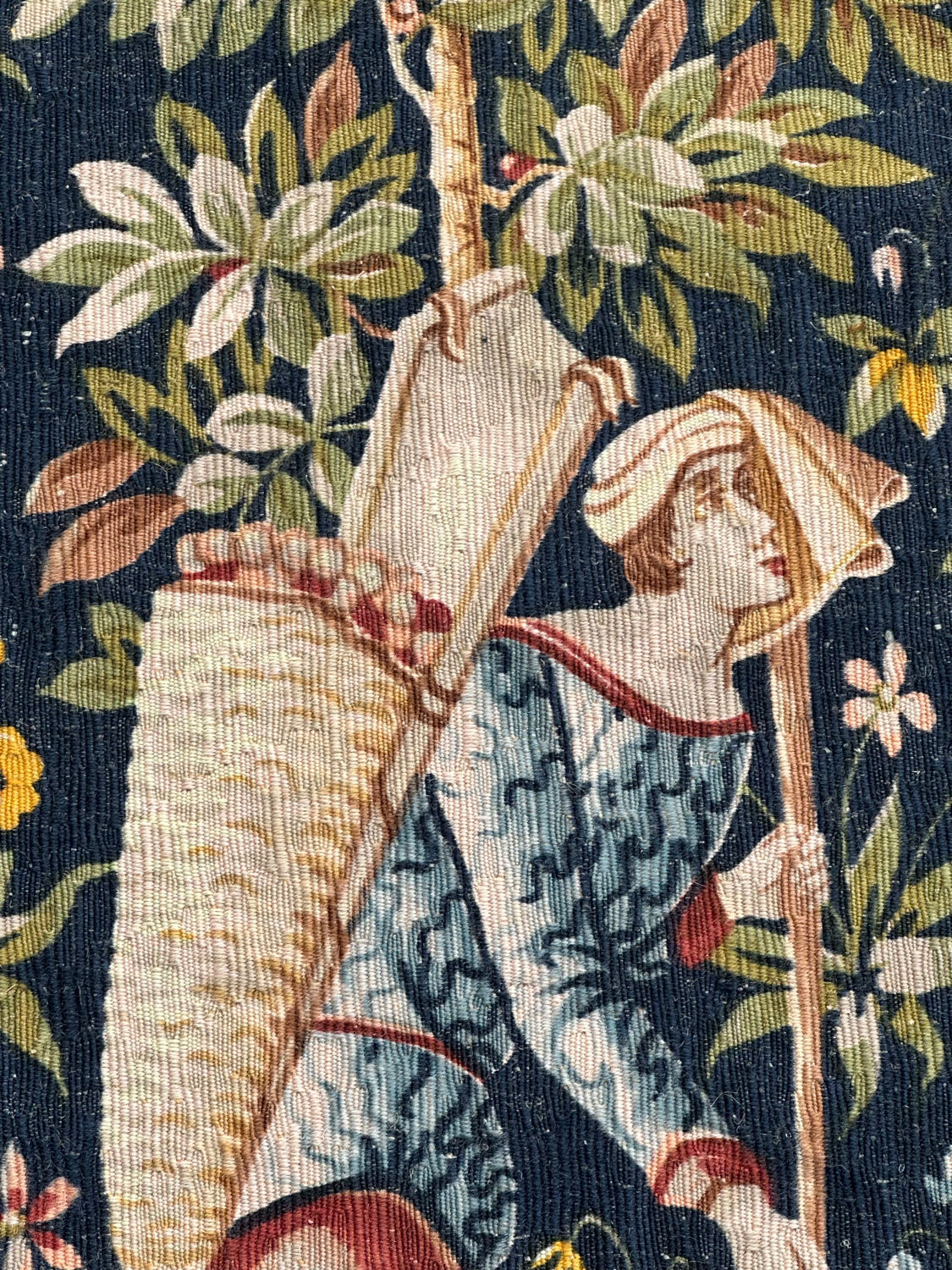 Tapisserie vintage sérigraphiée à la main "les vignerons"