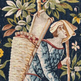 Tapisserie vintage sérigraphiée à la main "les vignerons"