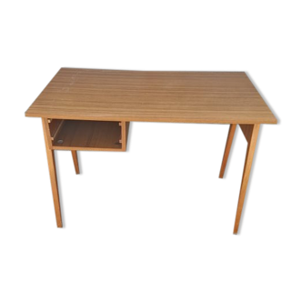 Old desk wood Scandinavian teak vintage compass feet