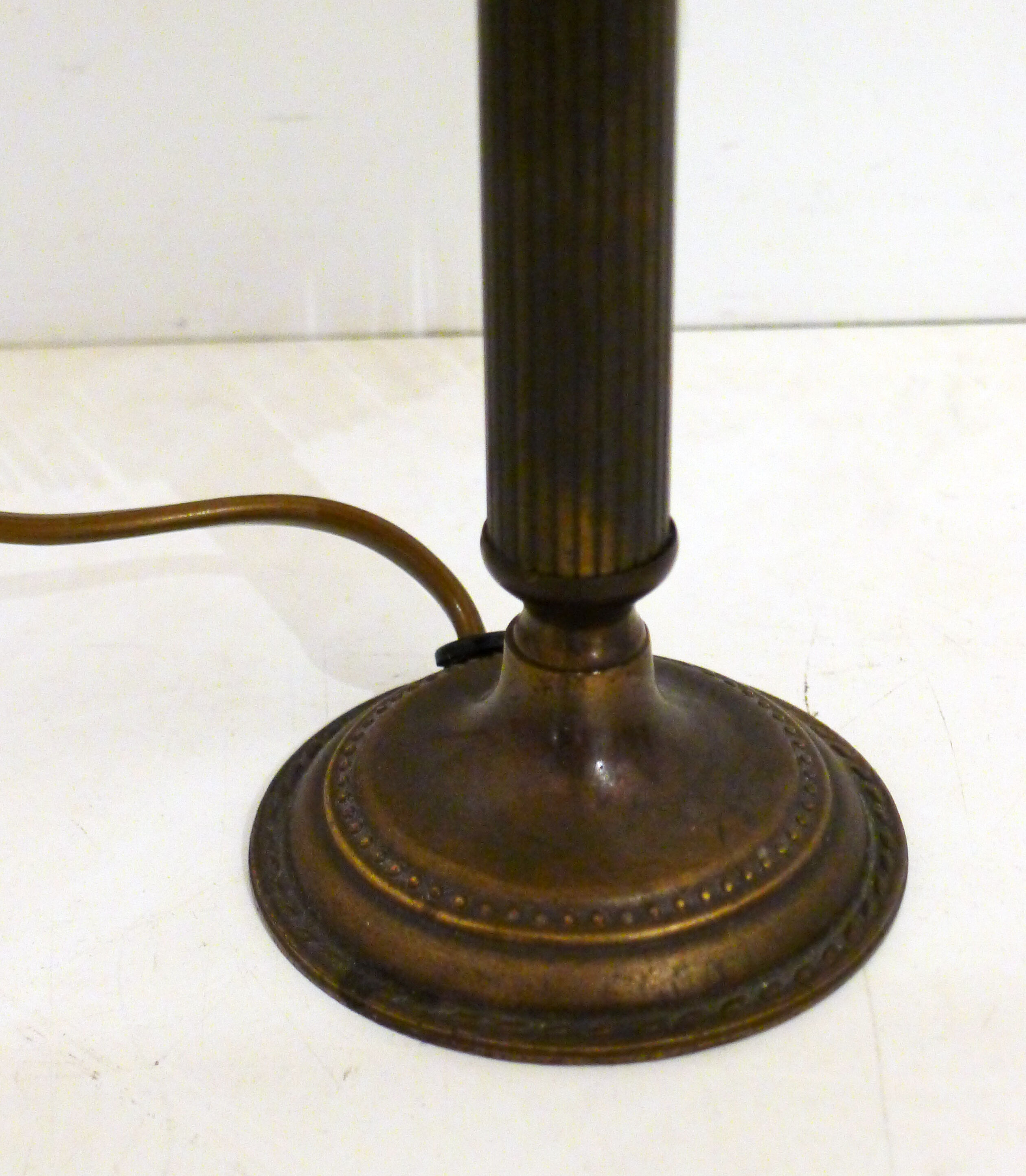 Lampe abat-jour verre & franges