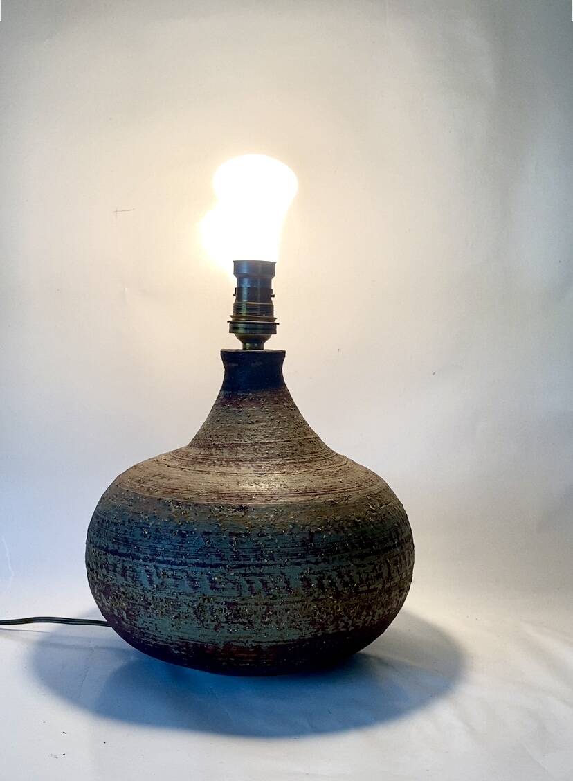 Pied de lampe grès , J.Pouchain Dieulefit