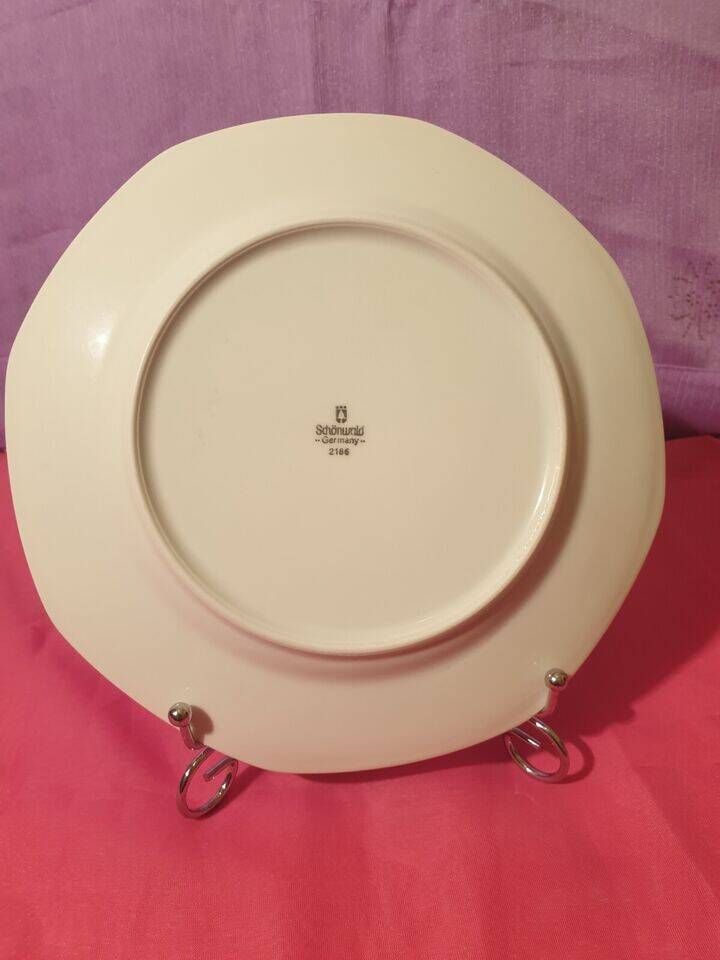 Series of 6 dessert plates Schonwald Germany Art Nouveau decor