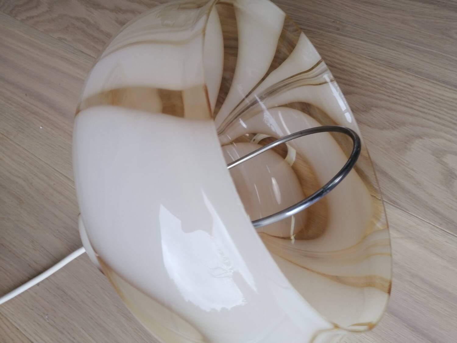 Vintage marbled Murano glass pendant light.