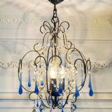 Lustre italien vintage Murano années 60-70, métal doré