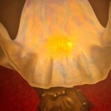 1900 bronze tulip desk or bedside lamp signed vianne 34x22 pretty mod