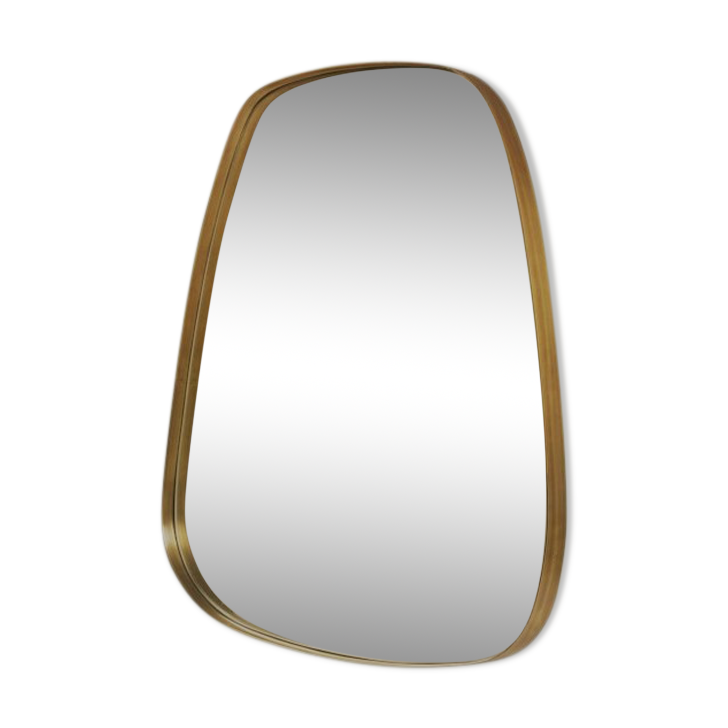 Mirror and free shape brass contour 75x65cm