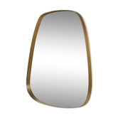 Mirror and free shape brass contour 75x65cm