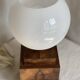 Art Deco lamp made of wood and opaline.