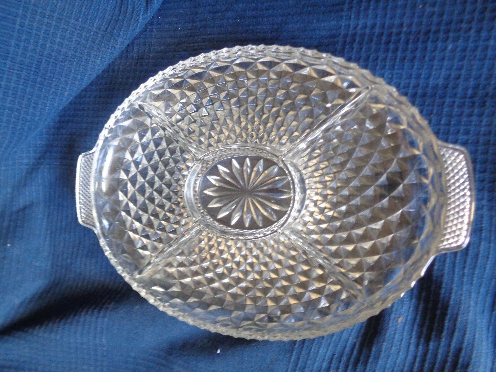 Crystal glass dish with aperitif cake vintage biscuit
