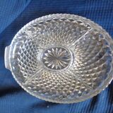 Plat en verre cristal à apéritif gateau biscuit vintage