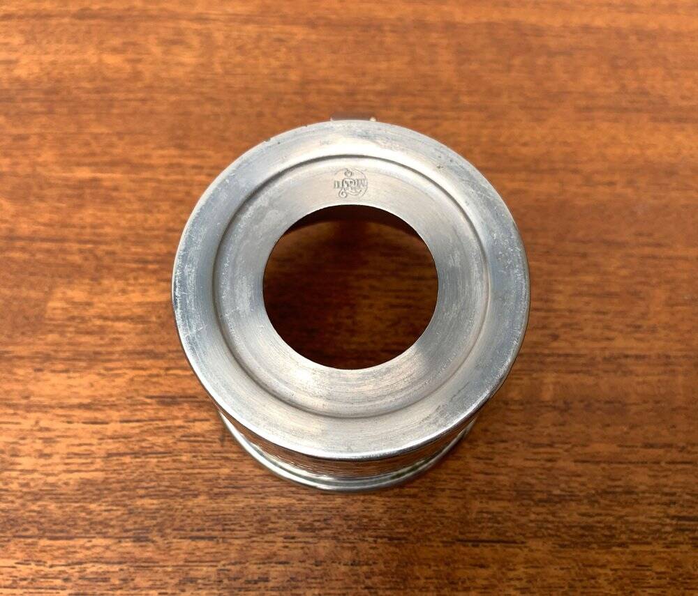 Vintage tea glasses RDA from East Germany by MUQ, Metallwarenfabrik Union Quedlinburg, set of 4.