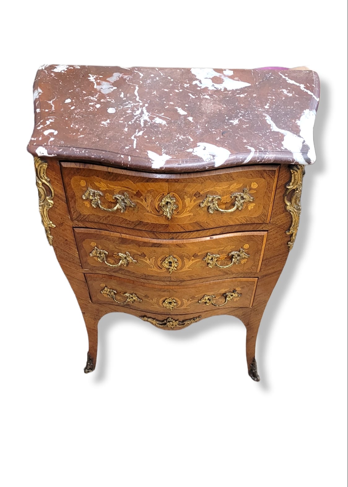 Commode style Louis xv bois et marbre
