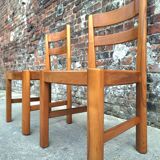 Maison Regain, duo of solid elm chairs, vintage seating furniture