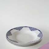 Set of 4 Moulin des Loups soup plates, Pantin model, 1950