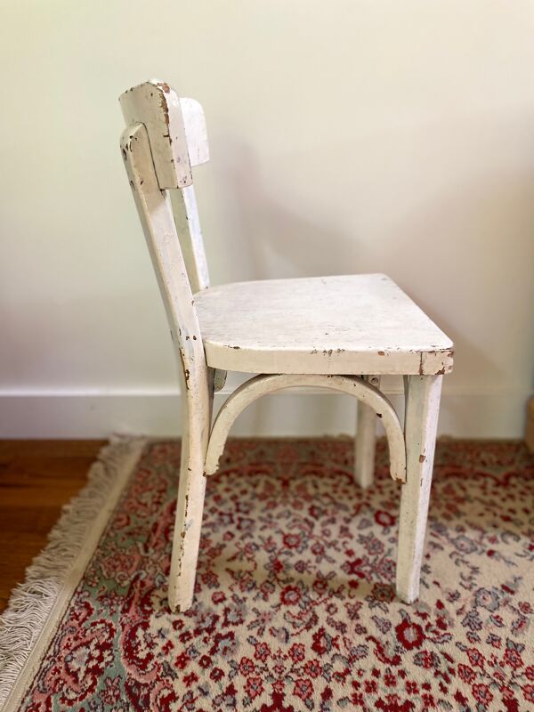 Chaise bistrot pour enfant en bois ancien