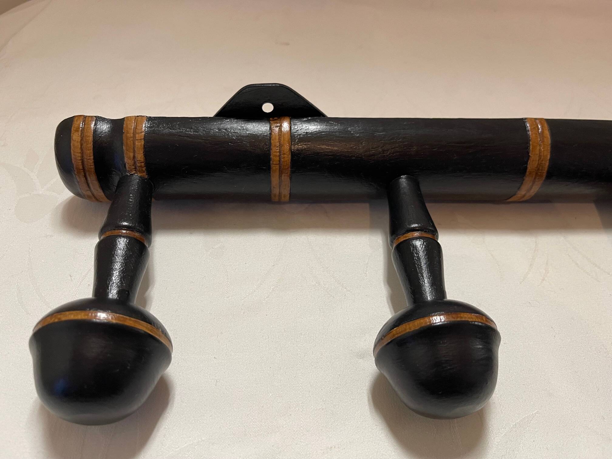 Wooden Coat Rack with 4 Hooks