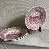 Set of three pink soup plates Fontebasso Made in Italy