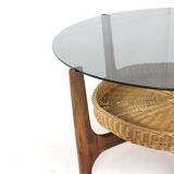 Round coffee table with magazine holder "Hilla"