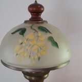 Brass and opaline lamp