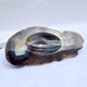 Vintage blue brown agate slice tray agate ashtray 1960