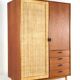 Sebastian Muggenthaler wardrobe - teak & Wicker - rare mid century design