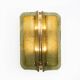 Pair of Curved, Ribbed Murano Glass and Brass Wall Sconces