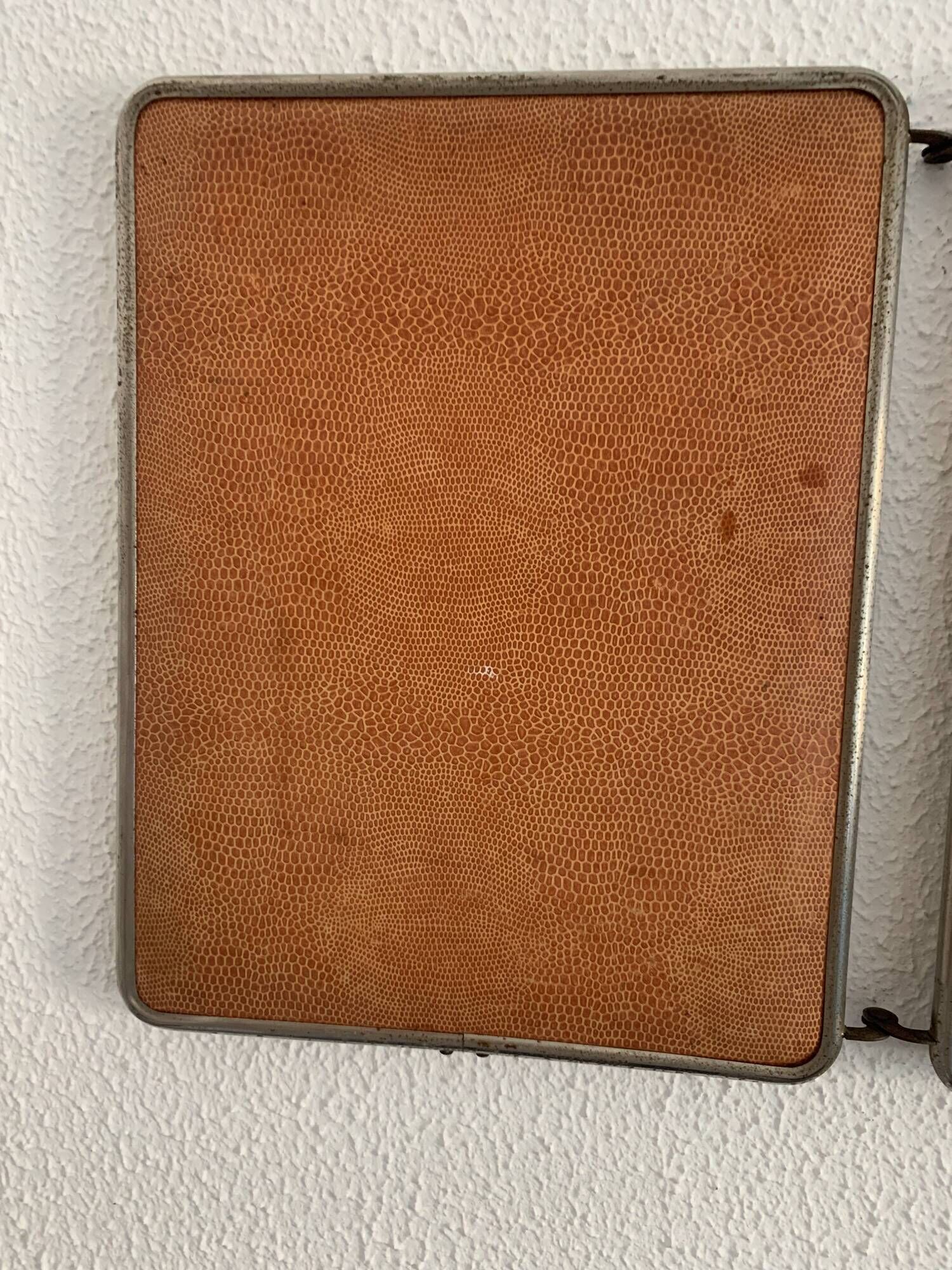 Vintage 1960s triptych barber hairdresser pumpkin mirror - 27 x 68 cm