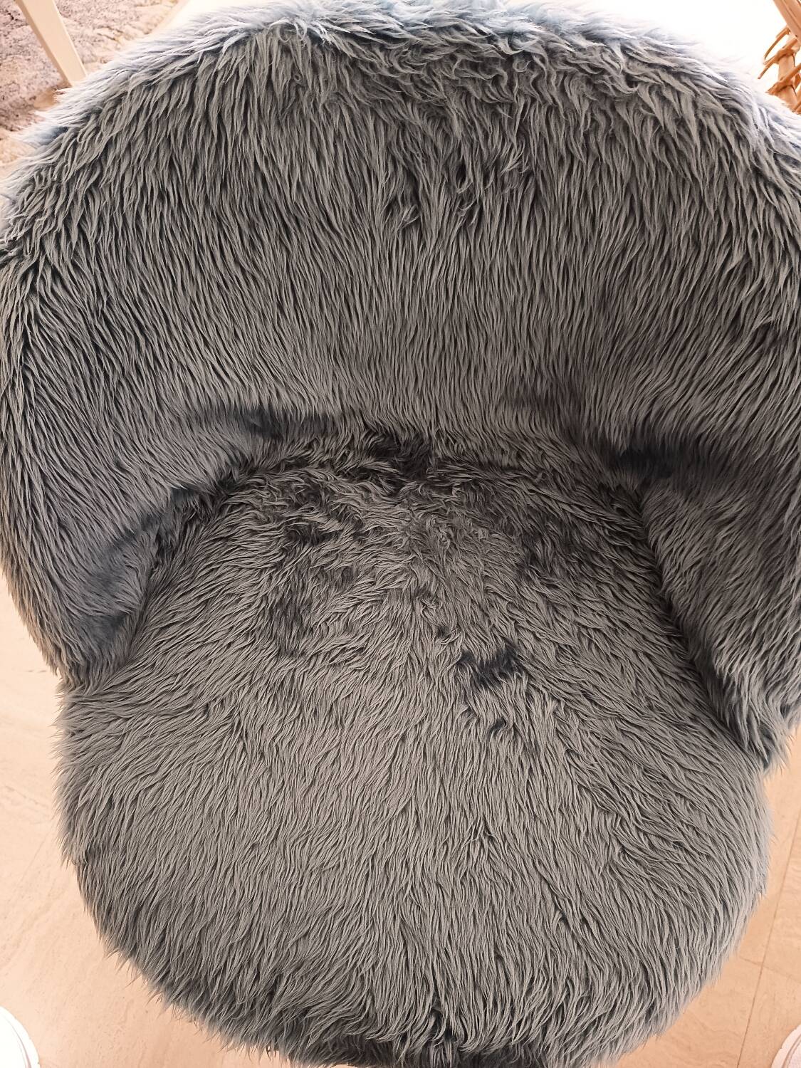 Fluffy blue chair