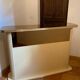 Bar, wooden counter, mirror and brass, 1970s