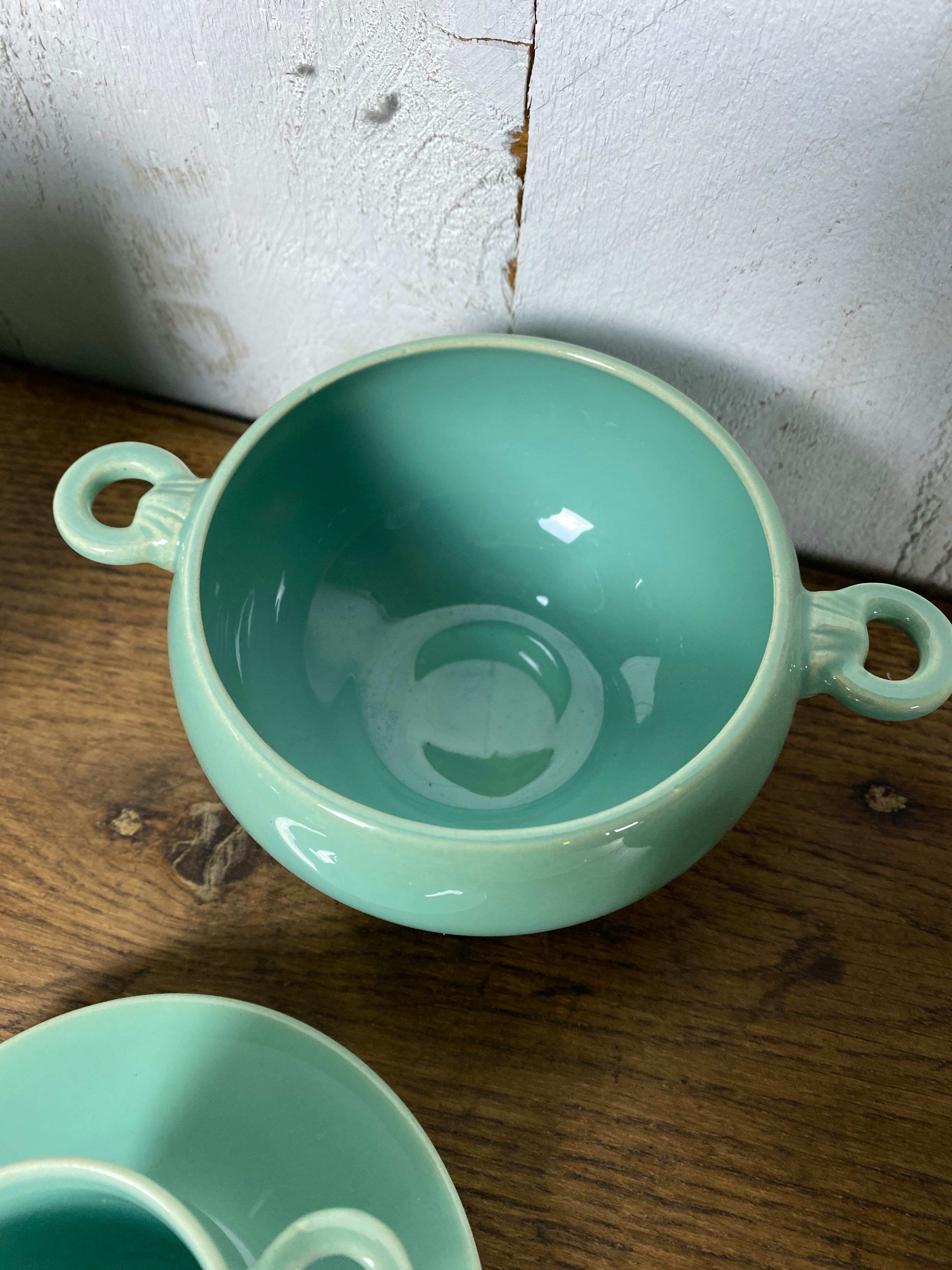 Celadon green coffee service
