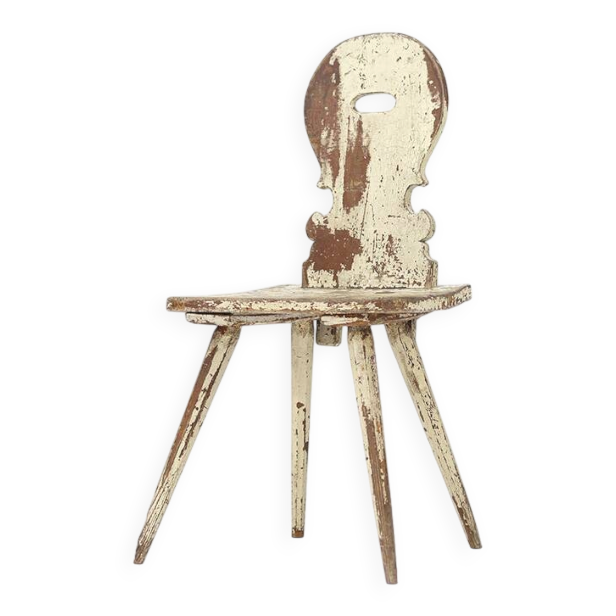 Rustic Painted Primitive Farmhouse Wabi Sabi Folk Art Mountain Chair