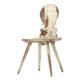 Rustic Painted Primitive Farmhouse Wabi Sabi Folk Art Mountain Chair