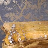18th century gilded wooden console with 2 legs