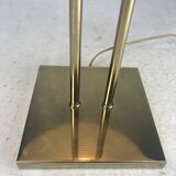 Lampe de table en laiton et rotin en roseau, Italie 1970