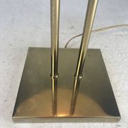 Lampe de table en laiton et rotin en roseau, Italie 1970