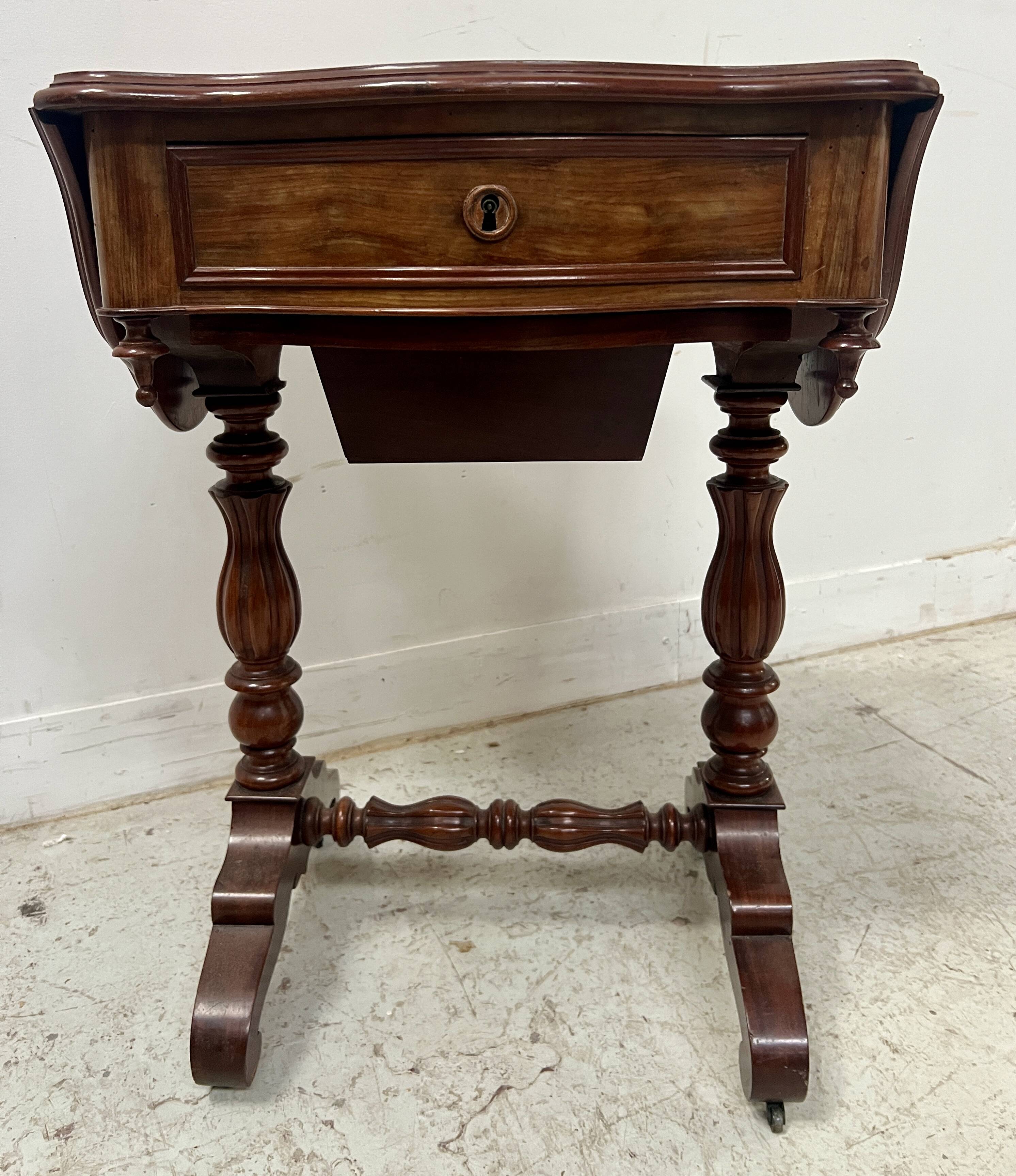 Napoleonic era mahogany and veneer work table, 19th century